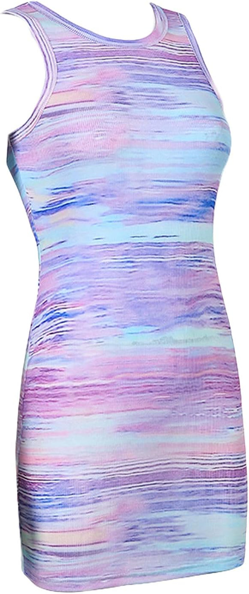 Floral Printed Bodycon Mini Tank Dress Sleeveless Racerback Slim Short Dress Y2K Streetwear
