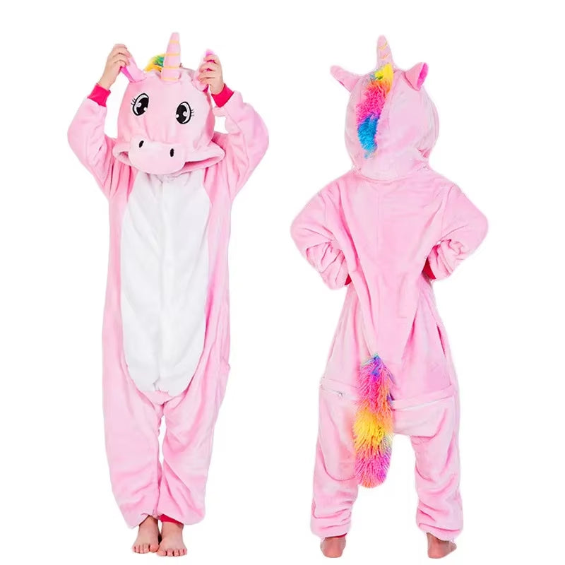 Kigurumi Children'S Pajamas for Boys Girls Unicorn Pajamas Flannel Kids Panda Pijamas Suit Animal Sleepwear Winter Cat Onesies