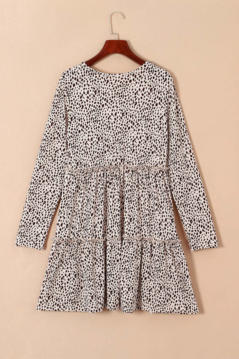Frill Printed round Neck Dress