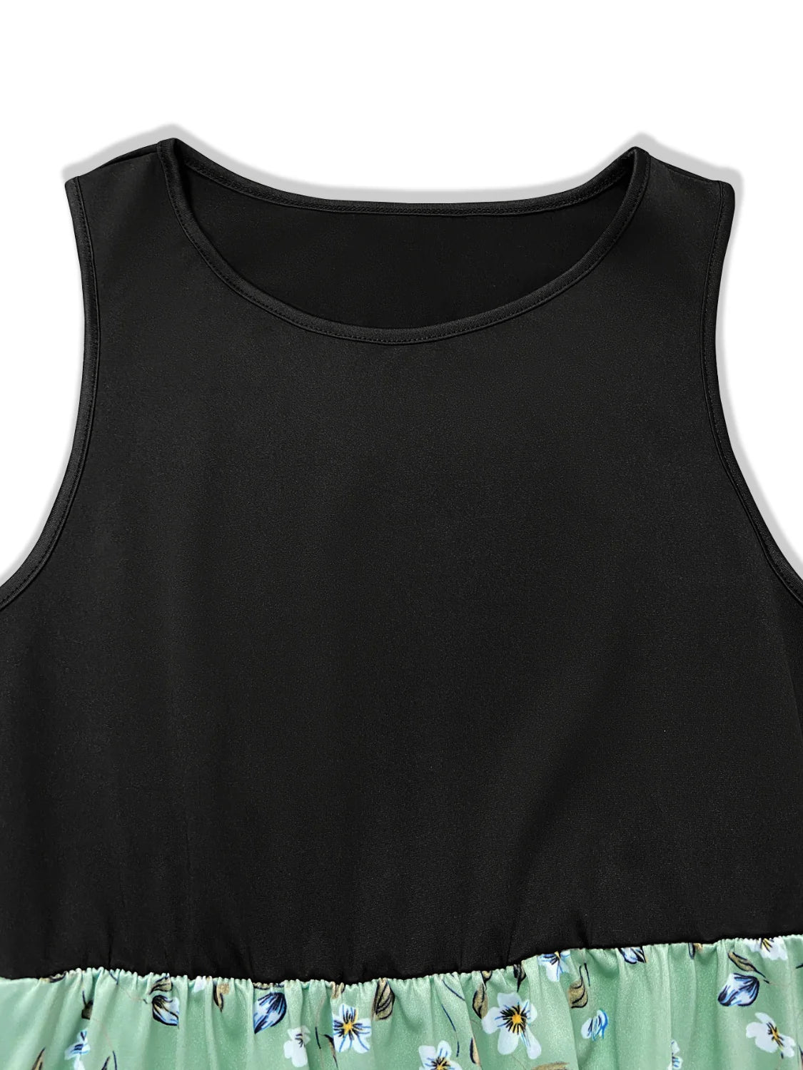 Printed round Neck Sleeveless Dress