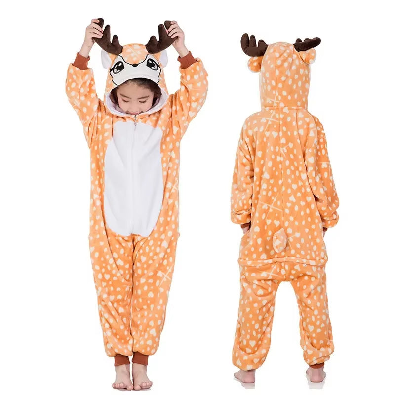 Kigurumi Children'S Pajamas for Boys Girls Unicorn Pajamas Flannel Kids Panda Pijamas Suit Animal Sleepwear Winter Cat Onesies