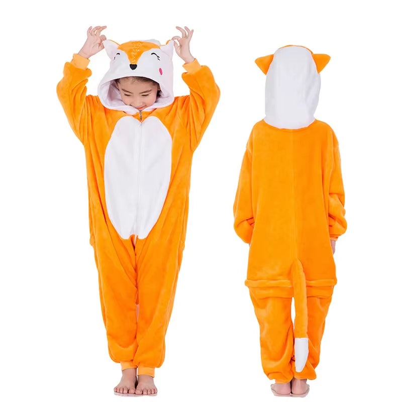 Kigurumi Children'S Pajamas for Boys Girls Unicorn Pajamas Flannel Kids Panda Pijamas Suit Animal Sleepwear Winter Cat Onesies