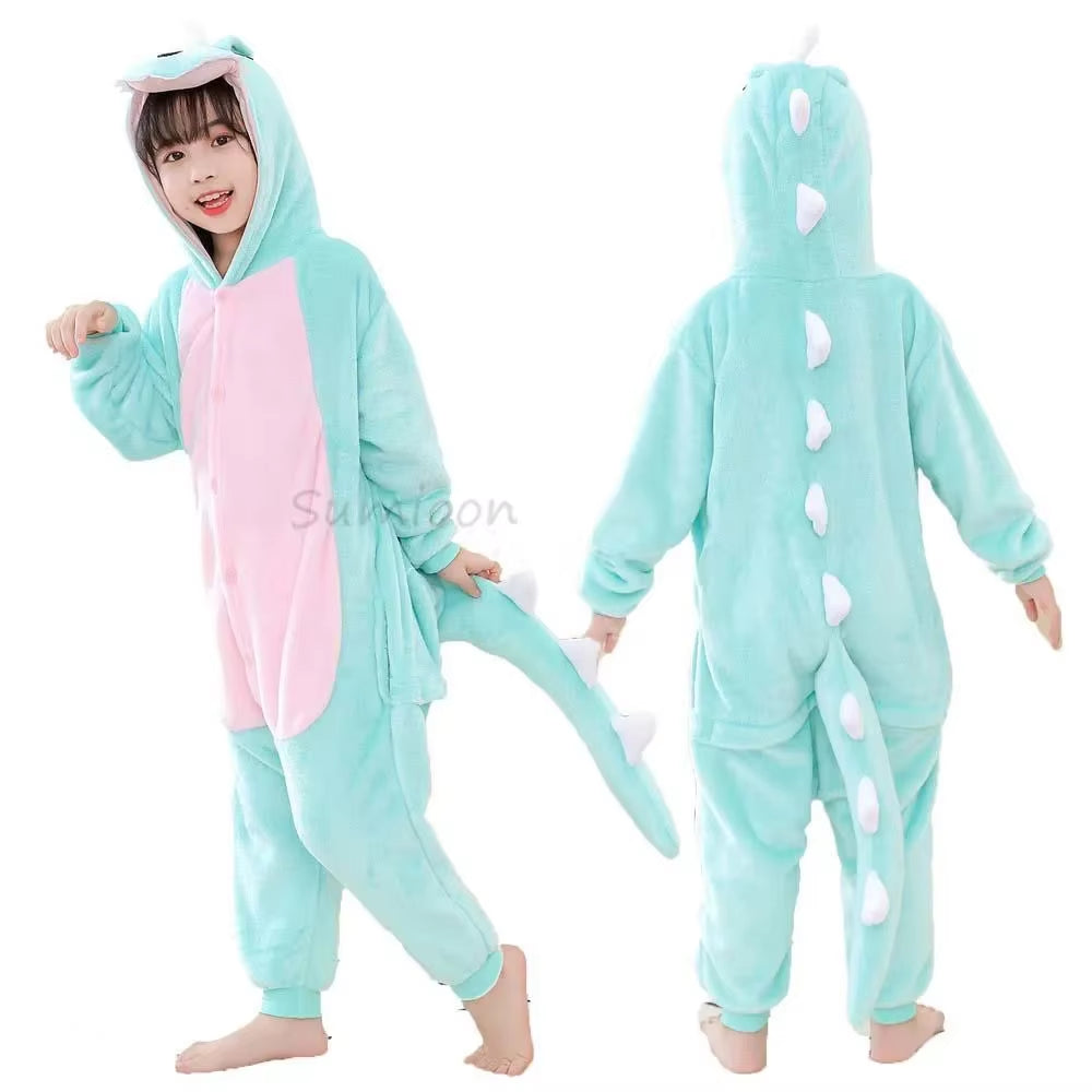 Kigurumi Children'S Pajamas for Boys Girls Unicorn Pajamas Flannel Kids Panda Pijamas Suit Animal Sleepwear Winter Cat Onesies