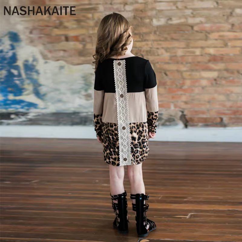 2022 Mother and Daughter Clothes Long Sleeve Leopard Mother Kids Family Tshirt Set Mommy and Me Clothes Family Look