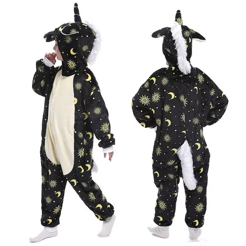 Kigurumi Children'S Pajamas for Boys Girls Unicorn Pajamas Flannel Kids Panda Pijamas Suit Animal Sleepwear Winter Cat Onesies