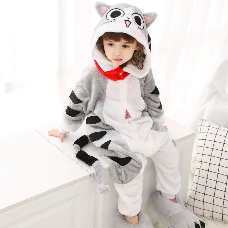 Kigurumi Children'S Pajamas for Boys Girls Unicorn Pajamas Flannel Kids Panda Pijamas Suit Animal Sleepwear Winter Cat Onesies