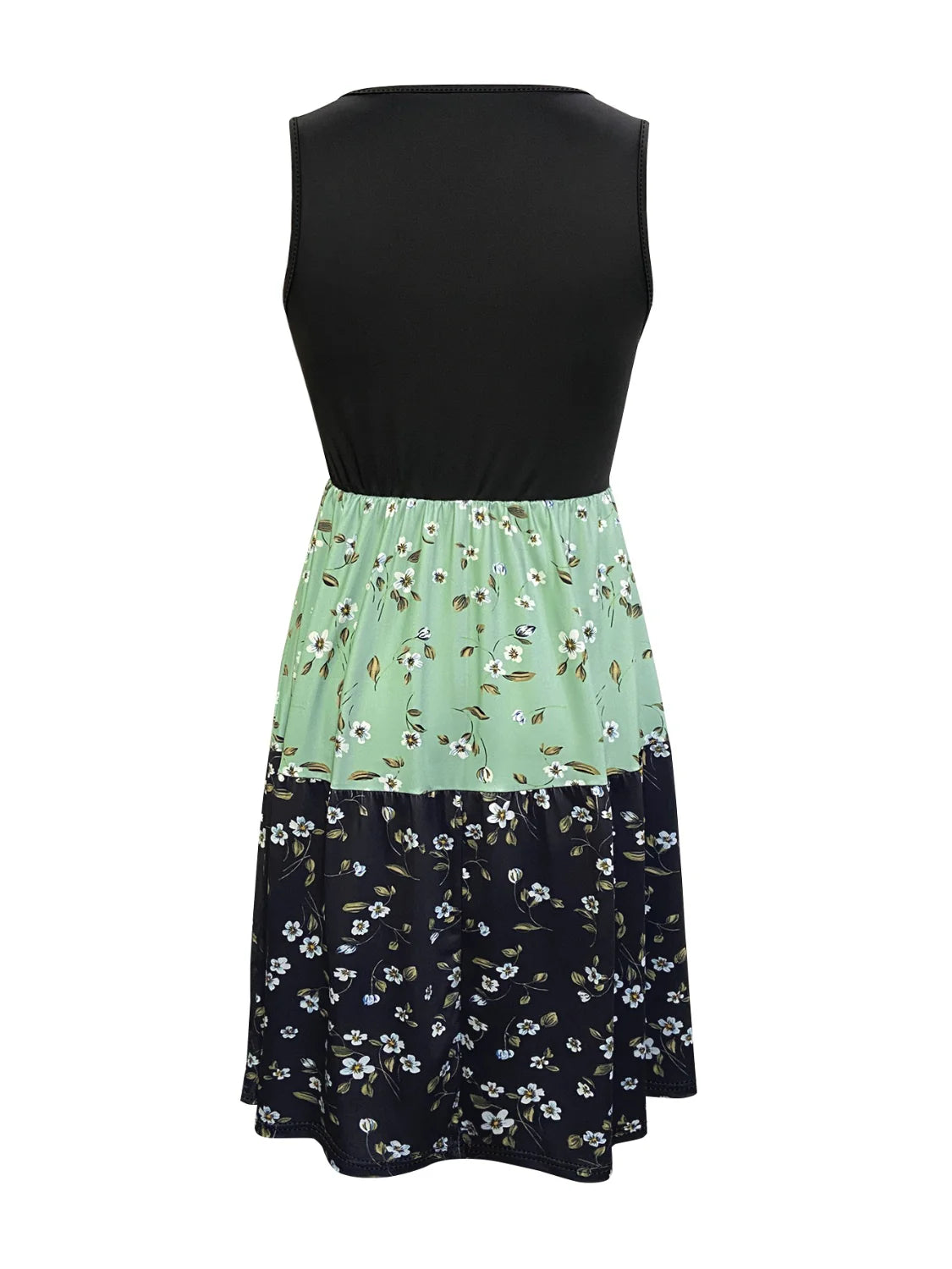 Printed round Neck Sleeveless Dress